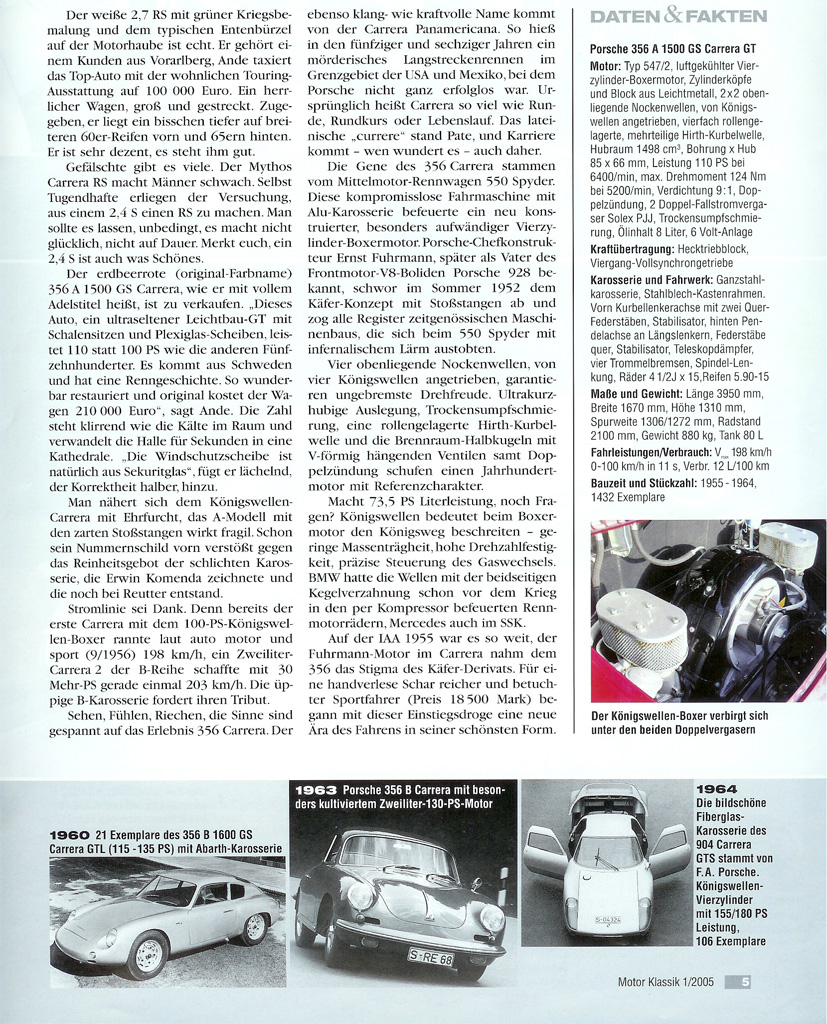 #13826 - Motor Klassik Sonderdruck ausgabe 1/2005